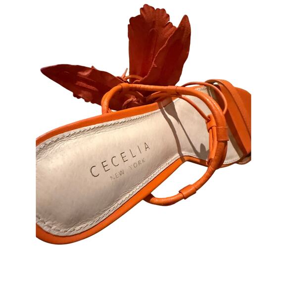 Cecelia New York Hibiscus Sandals in RARE Orange Sz. 10 - Picture 7 of 11